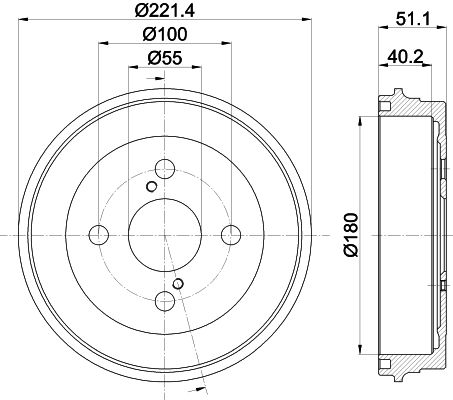 Bremstrommel HELLA 8DT 355 303-021