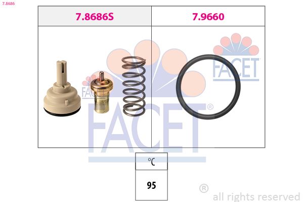 Thermostat, Kühlmittel FACET 7.8686