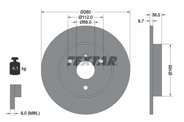 Bremsscheibe TEXTAR 92155503