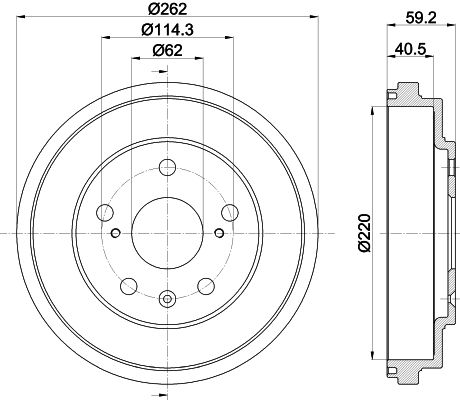 Bremstrommel HELLA 8DT 355 303-391