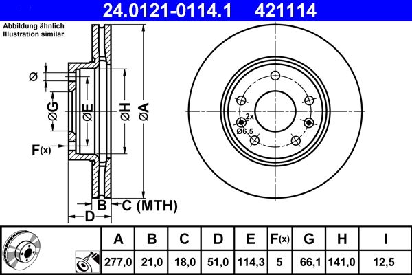 Bremsscheibe ATE 24.0121-0114.1
