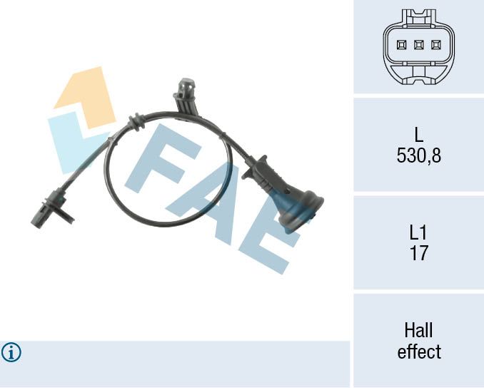 Sensor, Raddrehzahl FAE 78566