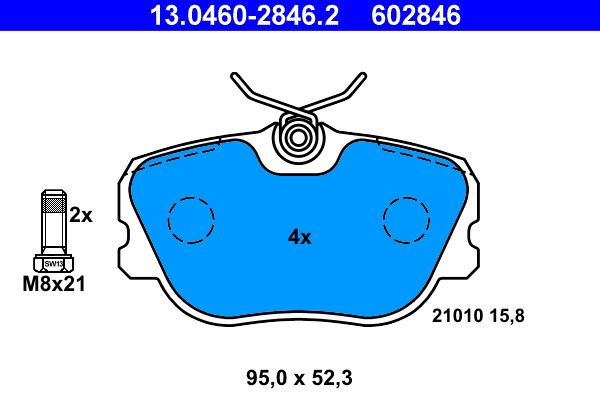 Bremsbelagsatz, Scheibenbremse ATE 13.0460-2846.2