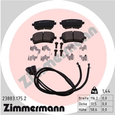 Bremsbelagsatz Bremsbeläge ZIMMERMANN 23883.175.2