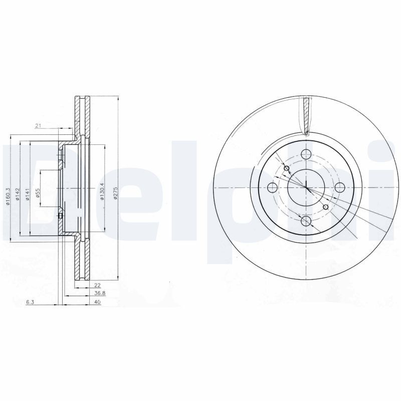 Bremsscheibe DELPHI BG4054