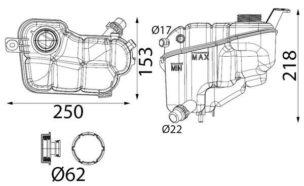 Ausgleichsbehälter, Kühlmittel MAHLE CRT352000S