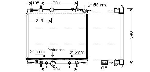 Kühler, Motorkühlung AVA QUALITY COOLING pea2275