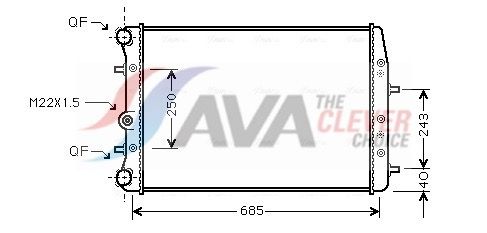 Kühler, Motorkühlung AVA QUALITY COOLING SAA2008
