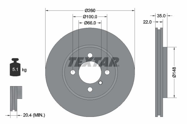 Bremsscheibe TEXTAR 92026503