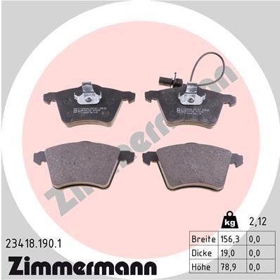 Bremsbelagsatz Bremsbeläge ZIMMERMANN 23418.190.1