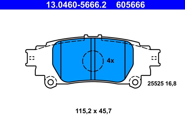 Bremsbelagsatz, Scheibenbremse ATE 13.0460-5666.2