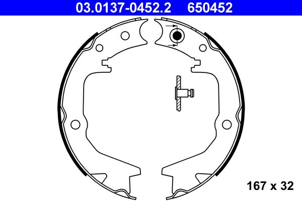Bremsbackensatz, Feststellbremse ATE 03.0137-0452.2