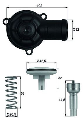 Thermostat, Kühlmittel MAHLE TI22087D