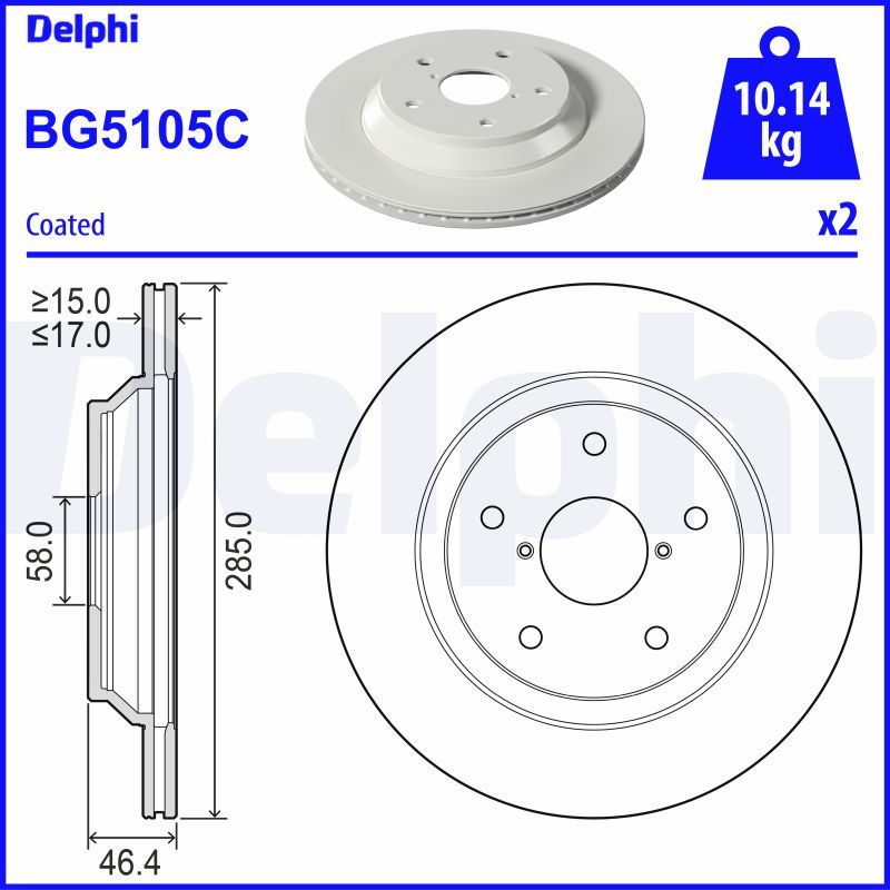 Bremsscheibe DELPHI BG5105C