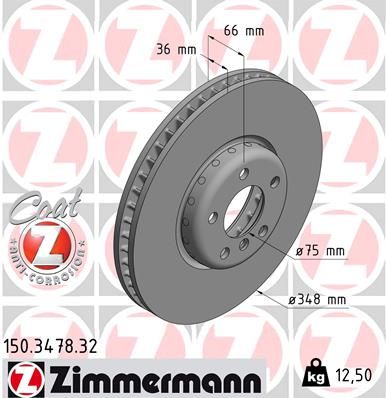 Bremsscheibe ZIMMERMANN 150.3478.32