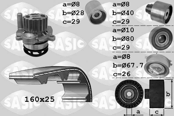 Wasserpumpe + Zahnriemensatz SASIC 3906078