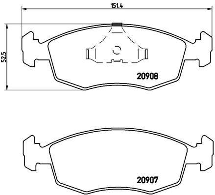 Bremsbelagsatz, Scheibenbremse BREMBO P 24 019
