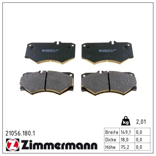 Bremsbelagsatz, Scheibenbremse ZIMMERMANN 21056.180.1