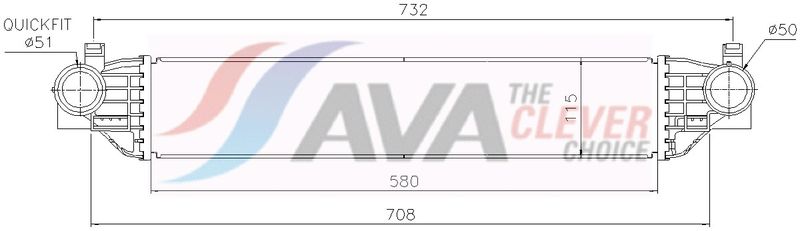 Ladeluftkühler AVA QUALITY COOLING JE4096