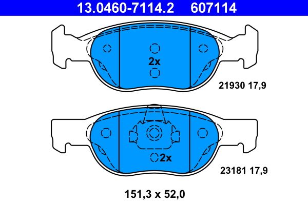 Bremsbelagsatz, Scheibenbremse ATE 13.0460-7114.2
