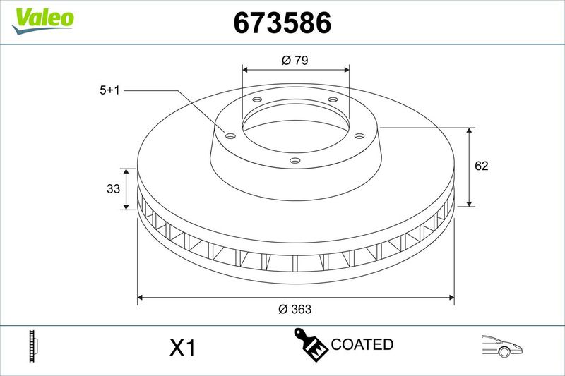 Bremsscheibe VALEO 673586