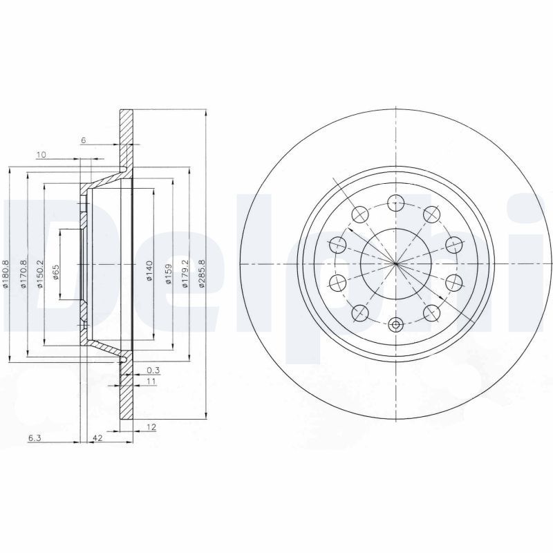 Bremsscheibe DELPHI BG3954C
