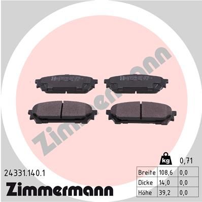 Bremsbelagsatz Bremsbeläge ZIMMERMANN 24331.140.1