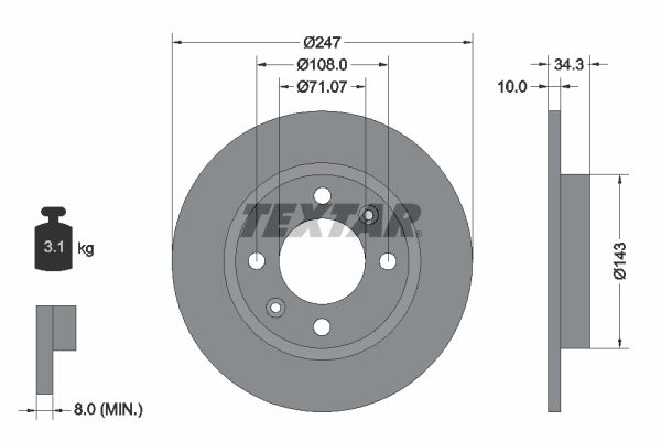 Bremsscheibe TEXTAR 92048200