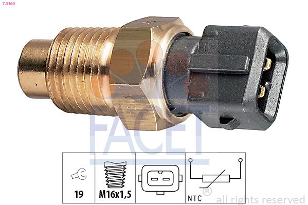 Sensor, Kühlmitteltemperatur FACET 7.3160
