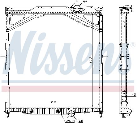 Kühler, Motorkühlung NISSENS 65472A