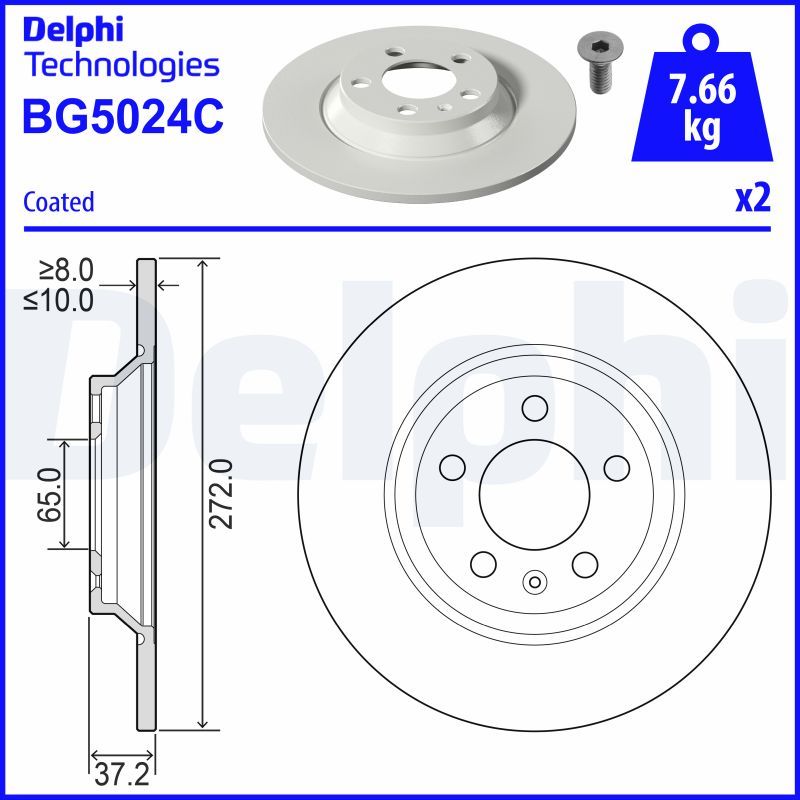 Bremsscheibe DELPHI BG5024C