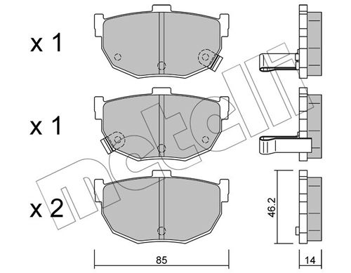 Bremsbelagsatz, Scheibenbremse METELLI 22-0362-0