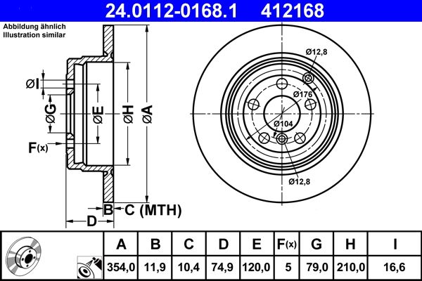 Bremsscheibe ATE 24.0112-0168.1