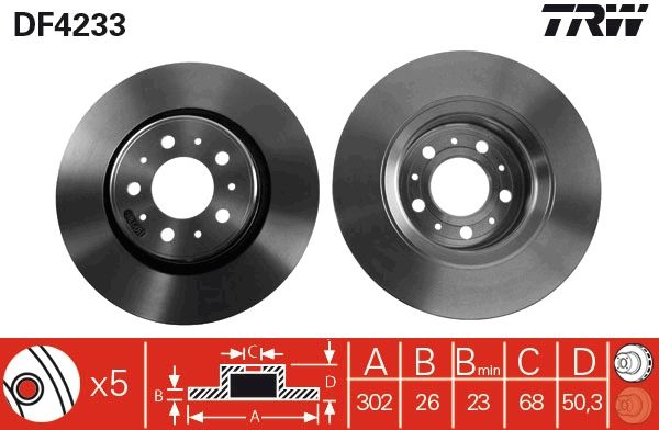 Bremsscheibe TRW DF4233