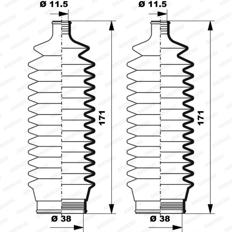 Faltenbalgsatz, Lenkung MOOG K150164