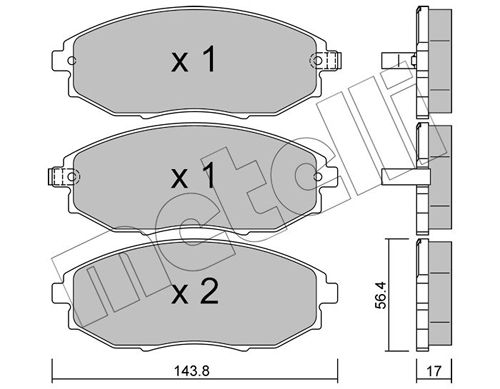 Bremsbelagsatz, Scheibenbremse METELLI 22-0845-0