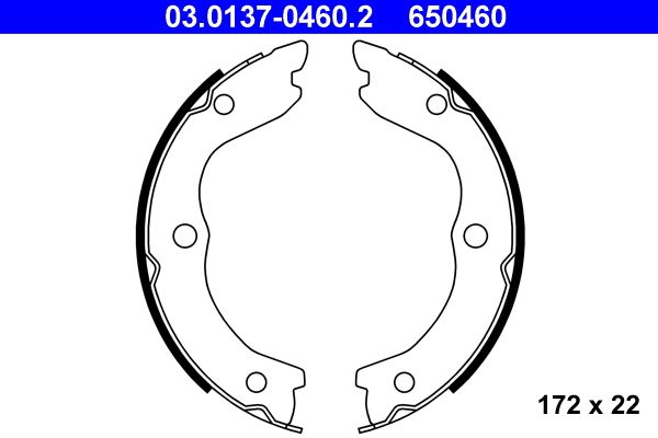 Bremsbackensatz, Feststellbremse ATE 03.0137-0460.2