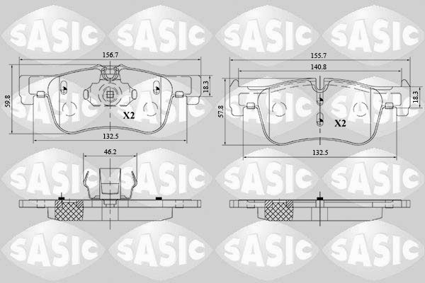 Bremsbelagsatz, Scheibenbremse SASIC 6216182
