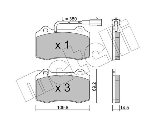 Bremsbelagsatz, Scheibenbremse METELLI 22-0251-8