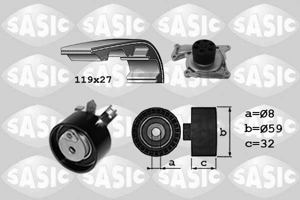 Wasserpumpe + Zahnriemensatz SASIC 3904038