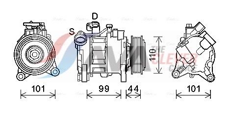 Kompressor, Klimaanlage AVA QUALITY COOLING BWAK498