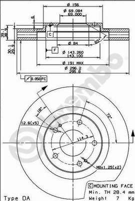 Bremsscheibe BREMBO 09.9129.10