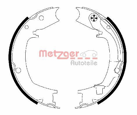 Bremsbackensatz, Feststellbremse METZGER MG 204