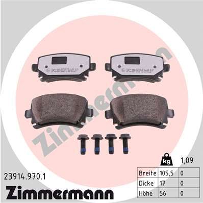 Bremsbelagsatz Bremsbeläge ZIMMERMANN 23914.970.1