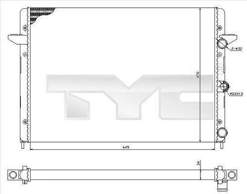 Kühler, Motorkühlung TYC 737-0005