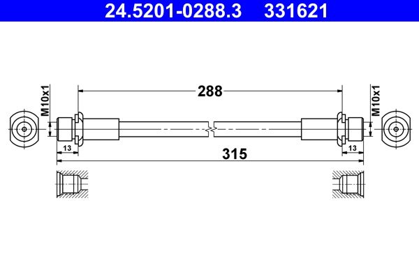 Bremsschlauch ATE 24.5201-0288.3