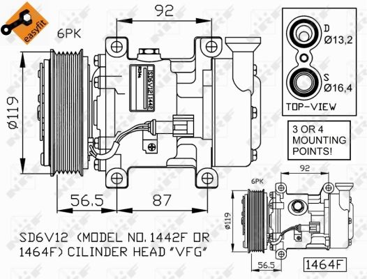 Kompressor, Klimaanlage NRF 32260G