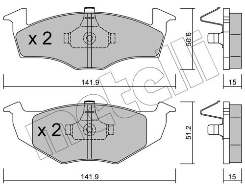 Bremsbelagsatz, Scheibenbremse METELLI 22-0206-2