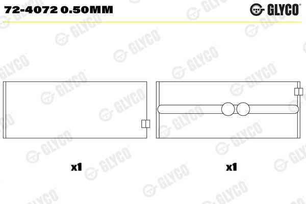Kurbelwellenlager GLYCO 72-40720.50MM
