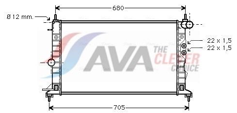 Kühler, Motorkühlung AVA QUALITY COOLING OLA2244